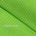 Салатовый в белый горох ткань для рукоделия