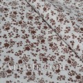 Хлопок белый в коричневые цветочки