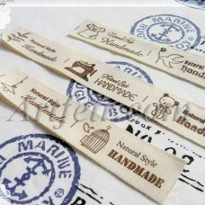 Лента хлопковая с надписью Hande made, 1 м