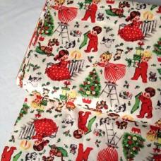 Ткань рождественская  детки наряжают елочку Michael Miller Fabrics