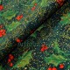 Зеленая ткань остролист ягоды падуба на зеленом золотая россыпь