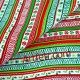 Ткань зеленая красная полоска. Рождественский принт.