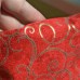 Хлопковая ткань золотые завитки на красном