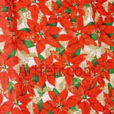 Ткань Пуансеттия и золотой остролист (Poinsettia)