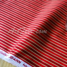 Хлопковая ткань Joann Fabric Золотая полоска на красном